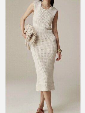 Nwt J. Crew Crochet open-back midi dress Woman Size XL